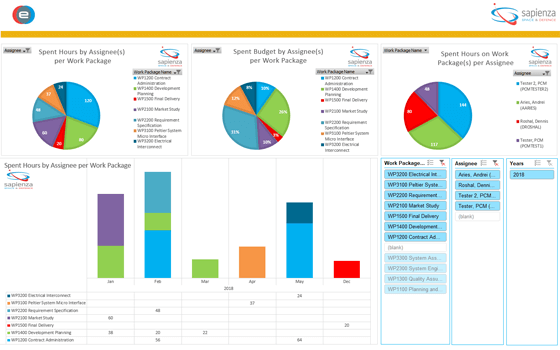 Project Control and Management module screen